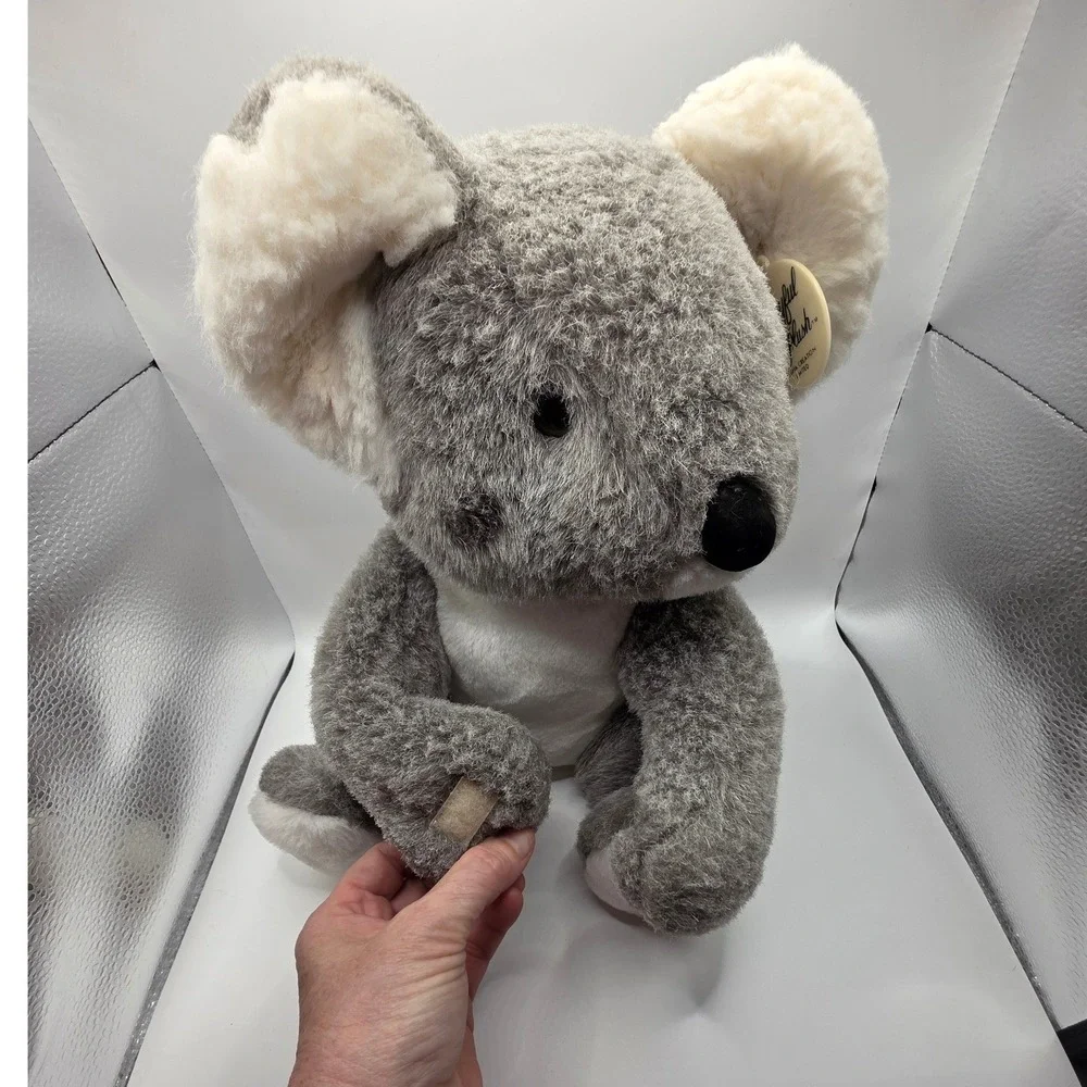 Chrisha Playful Plush Koala Grey White Hook and Loop Paws Vintage 1988 10x12